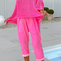 Daniela | lässiger Freizeit-Jumpsuit für Damen mit Smock und Buchstabendruck