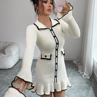 Evalyn | Elegantes Strickkleid mit Vintage-Kragen