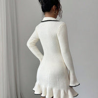 Evalyn | Elegantes Strickkleid mit Vintage-Kragen