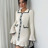 Evalyn | Elegantes Strickkleid mit Vintage-Kragen