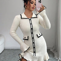 Evalyn | Elegantes Strickkleid mit Vintage-Kragen