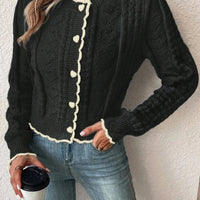 Fena | Damenstrickjacke mit kontrastierenden Bündchen