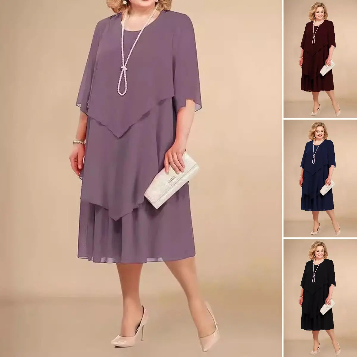 Hedy | Elegantes Plus Size Chiffon Kleid