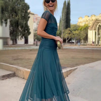 Lauren | Chiffonkleid mit Rundhalsausschnitt für Damen