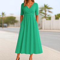 Monica | Wickelkleid mit kurzen Ärmeln