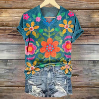 Polen | Boho T-Shirt mit Blumenmuster