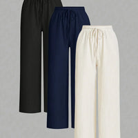 Demi | praktischer 3er-Pack Bundfaltenhosen für Damen