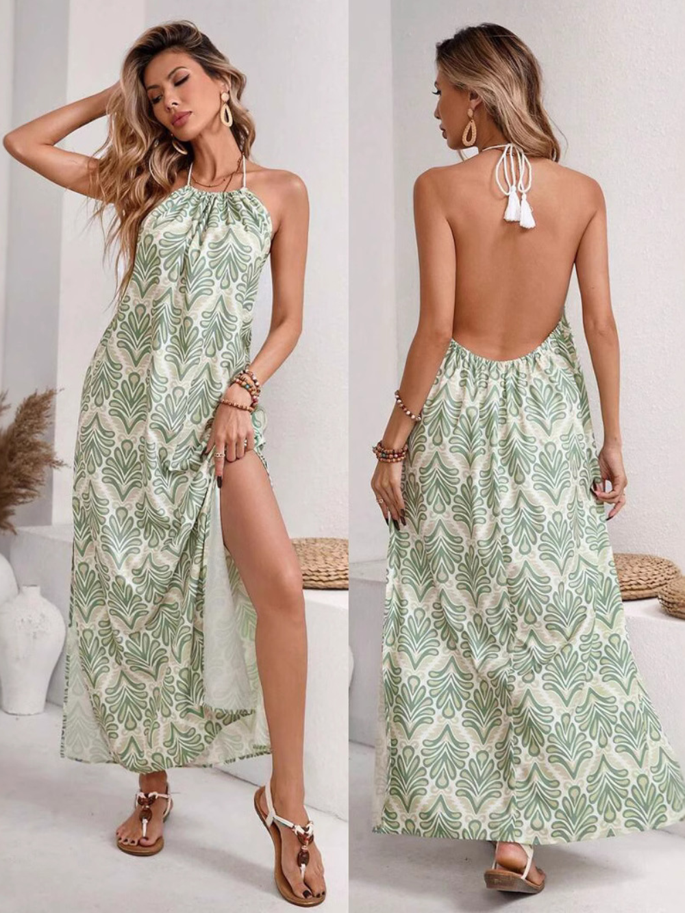 Skye | Grünes Trägerkleid