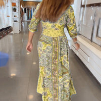 Miriam | Stylisches Urlaubskleid mit V-Ausschnitt und 3/4-Ärmeln