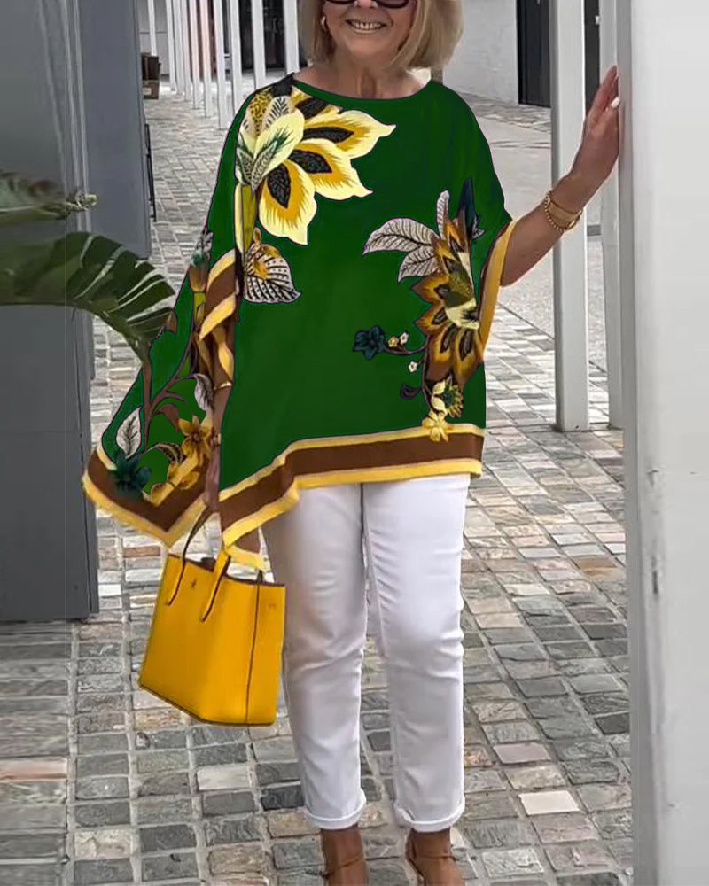 Emory | Kaftan-Top mit künstlerischem Druck