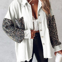 Leslie | Langärmelige Jacke mit kontrastierenden Pailletten