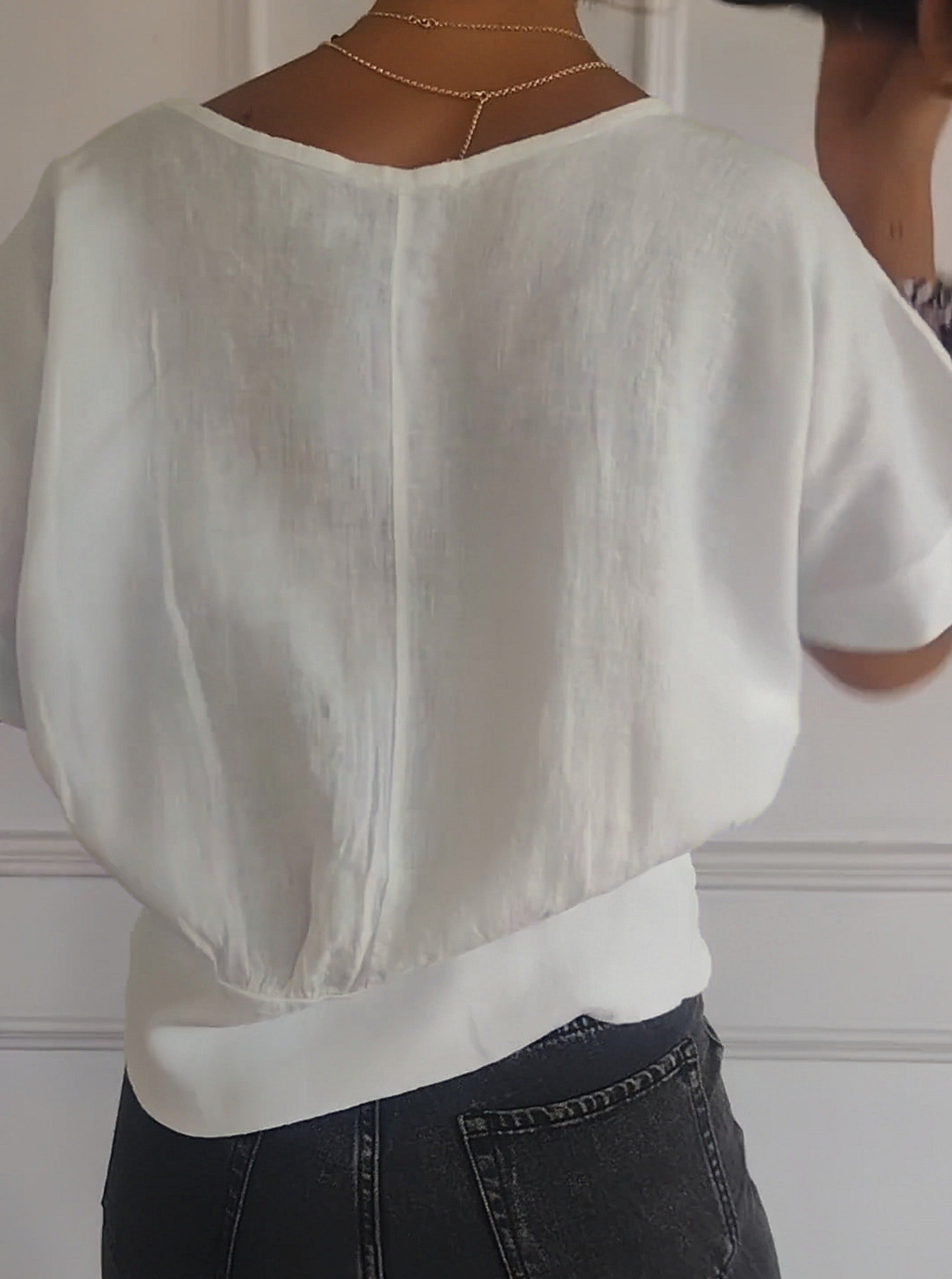 Nadia™ | Einfaches T-Shirt mit mittellangen Ärmeln