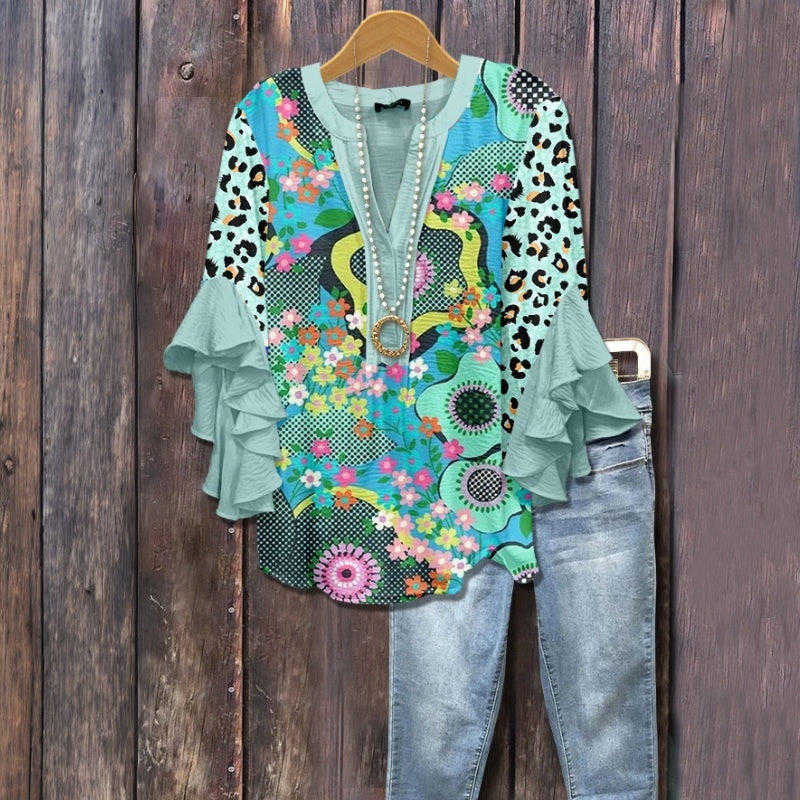 Valeria | Stilvolle Bluse mit zartem Blumenmuster im Retro-Stil