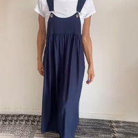 Molly | Lässiges einfarbiges Kleid mit Hosenträgern