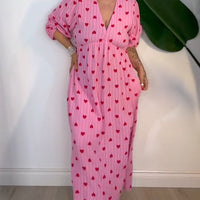 Maisy | elegantes Kleid mit Herzmuster