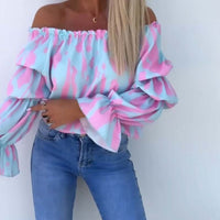 Lia | Bunt bedrucktes One-Shoulder-Freizeittop für Damen