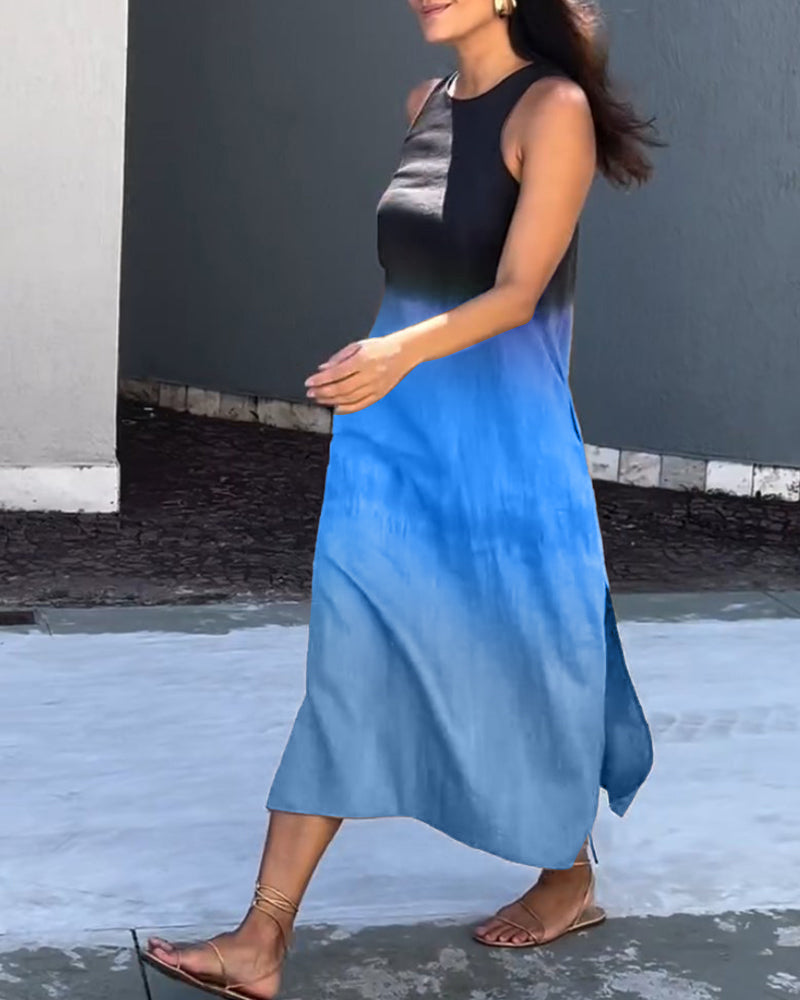 Tayla | Ombre ärmelloses Midikleid