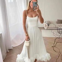 Aciel | Midi-Sonnenkleid mit voluminösem Rüschensaum