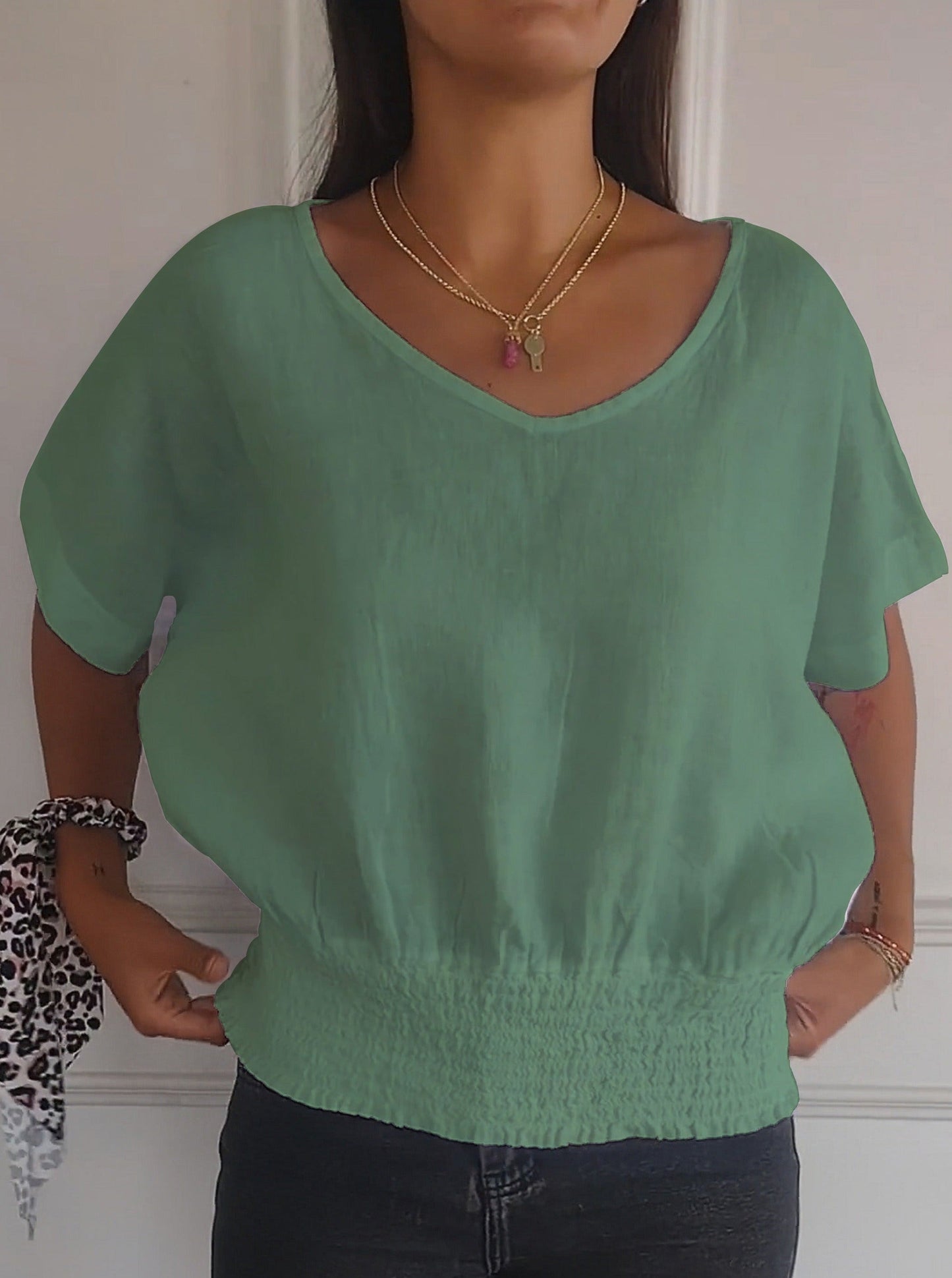 Nadia™ | Einfaches T-Shirt mit mittellangen Ärmeln