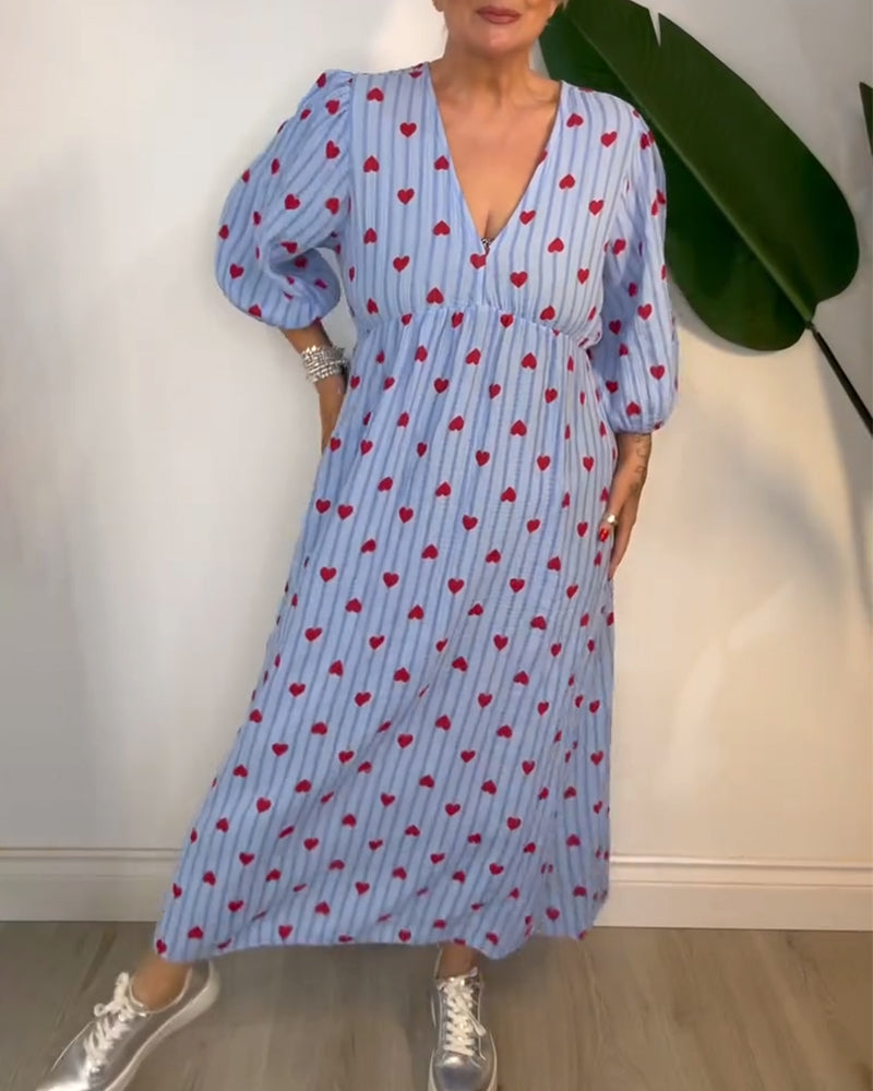 Maisy | elegantes Kleid mit Herzmuster