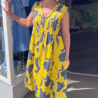 Barbara | modisches Kleid mit V-Ausschnitt und floralem Druck