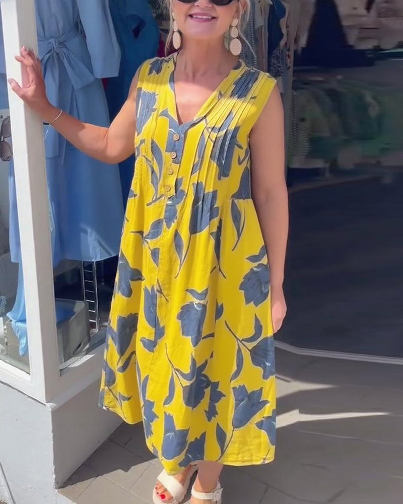 Barbara | modisches Kleid mit V-Ausschnitt und floralem Druck