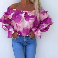 Lia | Bunt bedrucktes One-Shoulder-Freizeittop für Damen