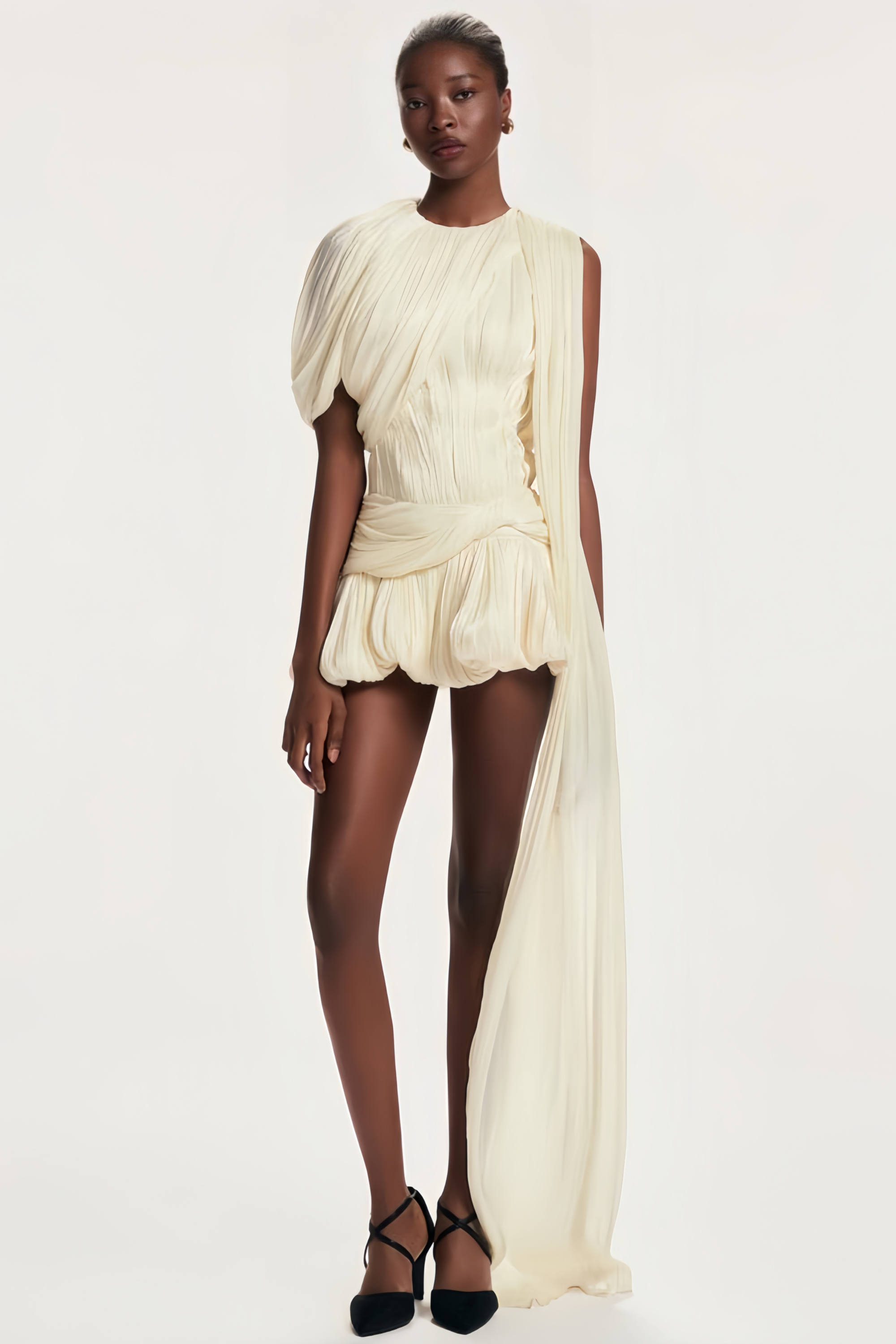 Cyriel | Drapiertes Minikleid mit Schleifenmuster