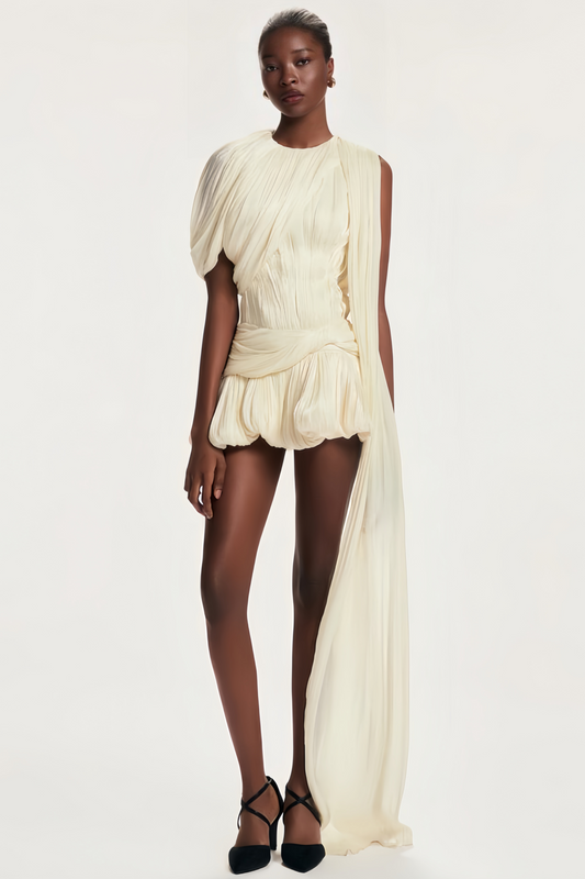 Cyriel | Drapiertes Minikleid mit Schleifenmuster