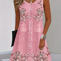 Lauren | zeitloses ärmelloses Kleid aus Kunstdenim für entspannte Tage