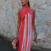 Effie | stylisches Streifenkleid mit Kreuzträgern für den perfekten Sommerlook