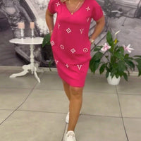 Hana | Kleid Mode V-Ausschnitt Kurzärmelig