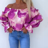 Lia | Bunt bedrucktes One-Shoulder-Freizeittop für Damen