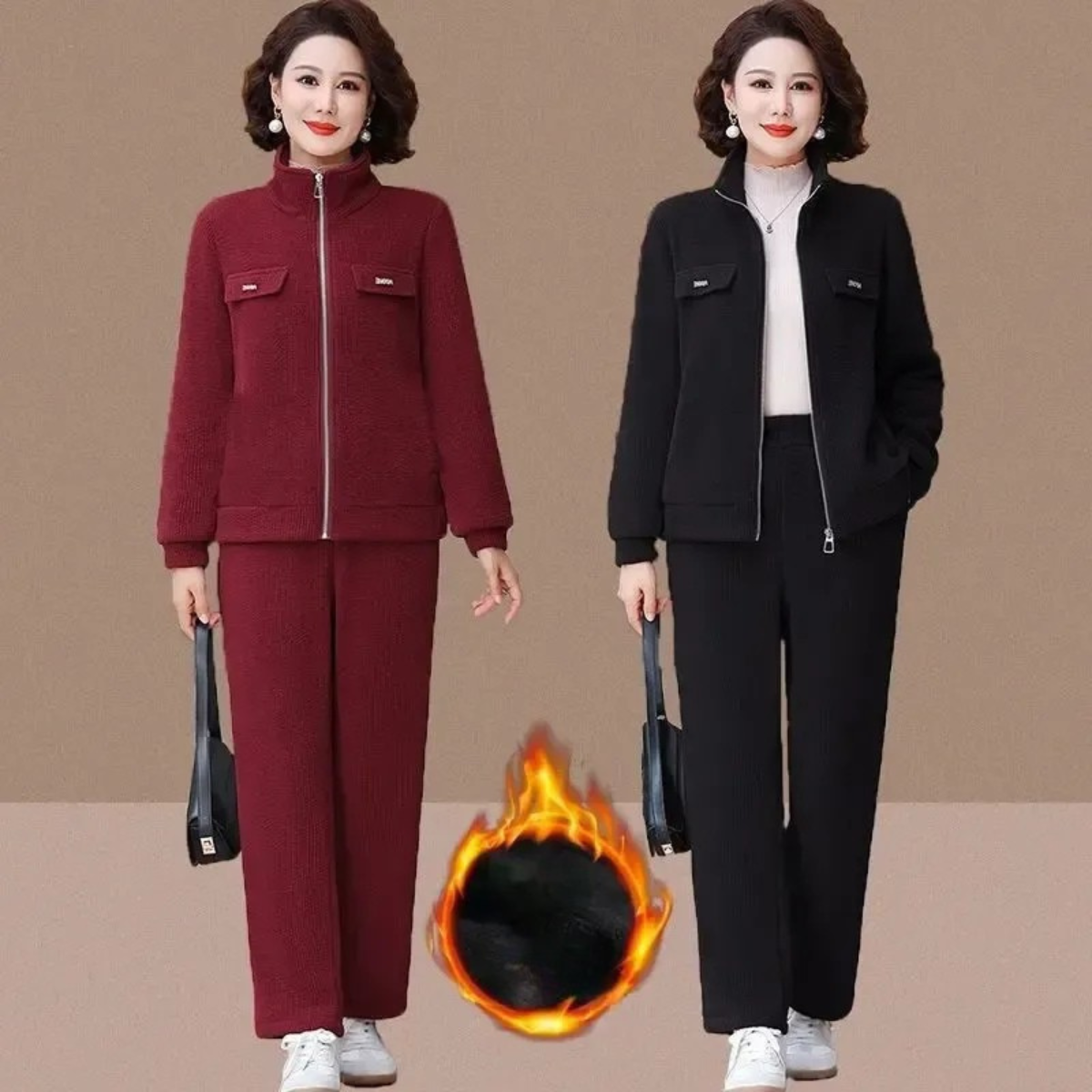 Qelina | Samtiger Damenanzug