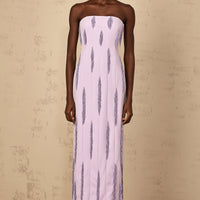 Emilie | Perlenbesetztes Maxikleid mit Fransen