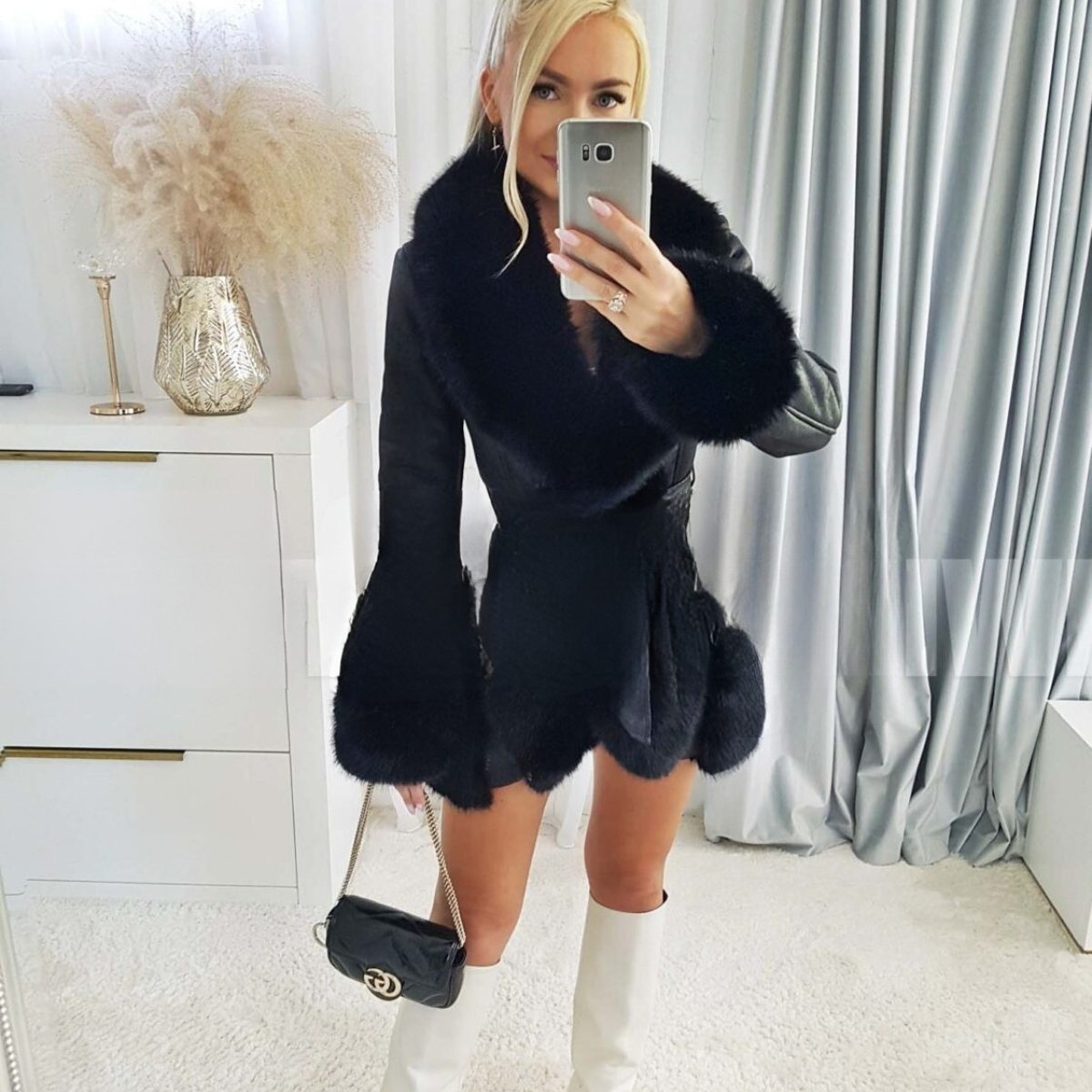 Kassie | Mantel mit Kunstfell