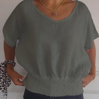 Nadia™ | Einfaches T-Shirt mit mittellangen Ärmeln