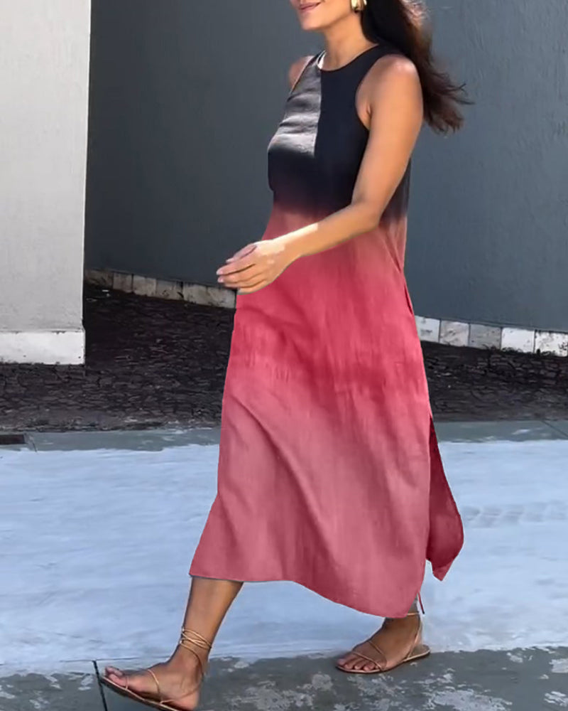 Tayla | Ombre ärmelloses Midikleid