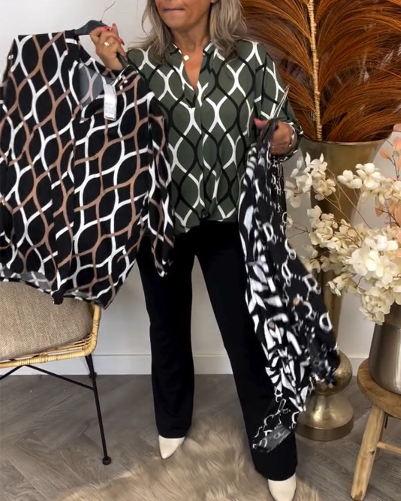Zaniyah | lässige Bluse mit elegantem Muster