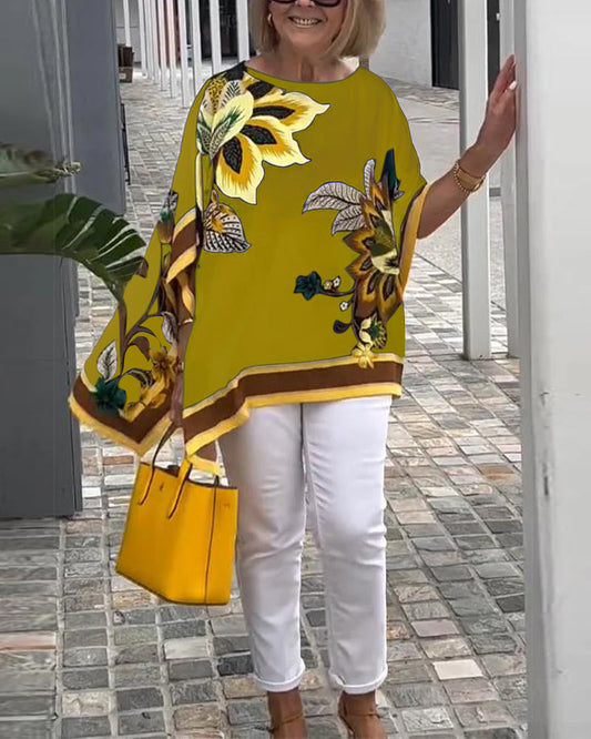 Emory | Kaftan-Top mit künstlerischem Druck