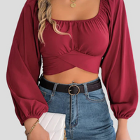 Liliana | Eleganter Midriff mit Laternenärmeln