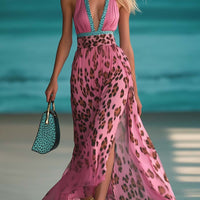 Lony | Halterneck-Maxikleid mit Leopardenmuster