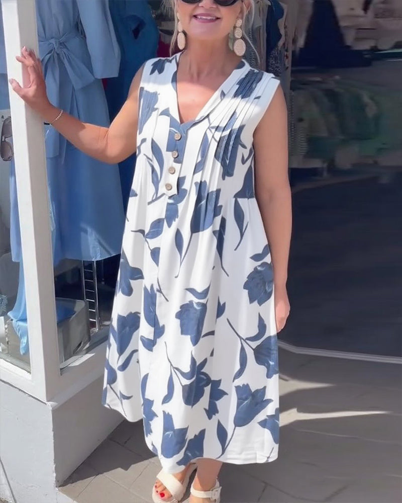 Barbara | modisches Kleid mit V-Ausschnitt und floralem Druck