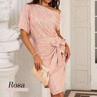 Anne | Pailletten-Partykleid mit One-Shoulder-Design für Damen