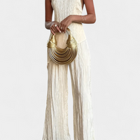 Nancy | feminines Plissee-Set mit asymmetrischem Oberteil und fließendem Schnitt