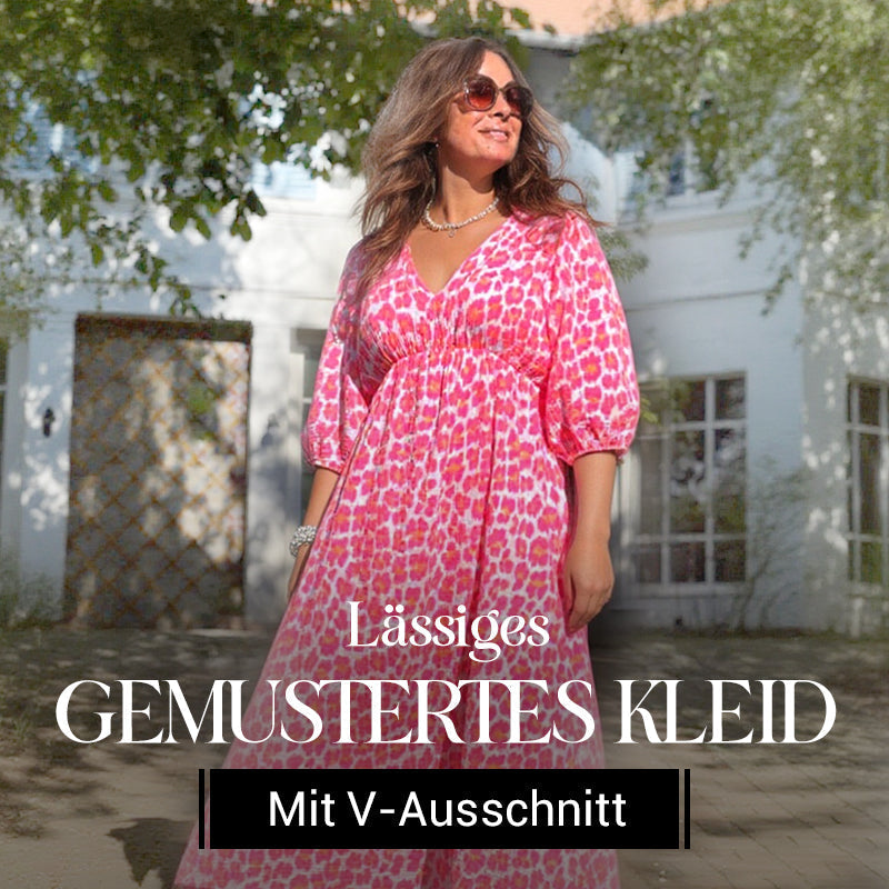 Annie | Kleid mit V-Ausschnitt und Print