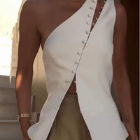 Ash | One-Shoulder-Top mit Knopfdetails