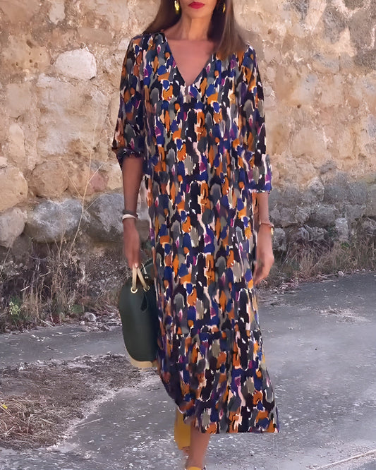 Cheyenne | modisches Kleid im Retro-Design mit V-Ausschnitt