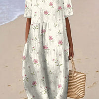 Juriz | Kurzärmeliges Damenkleid mit Blumendruck