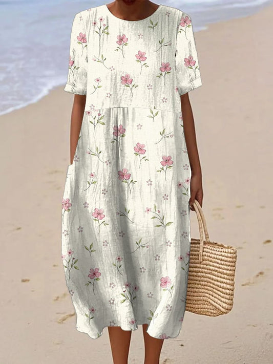 Juriz | Kurzärmeliges Damenkleid mit Blumendruck